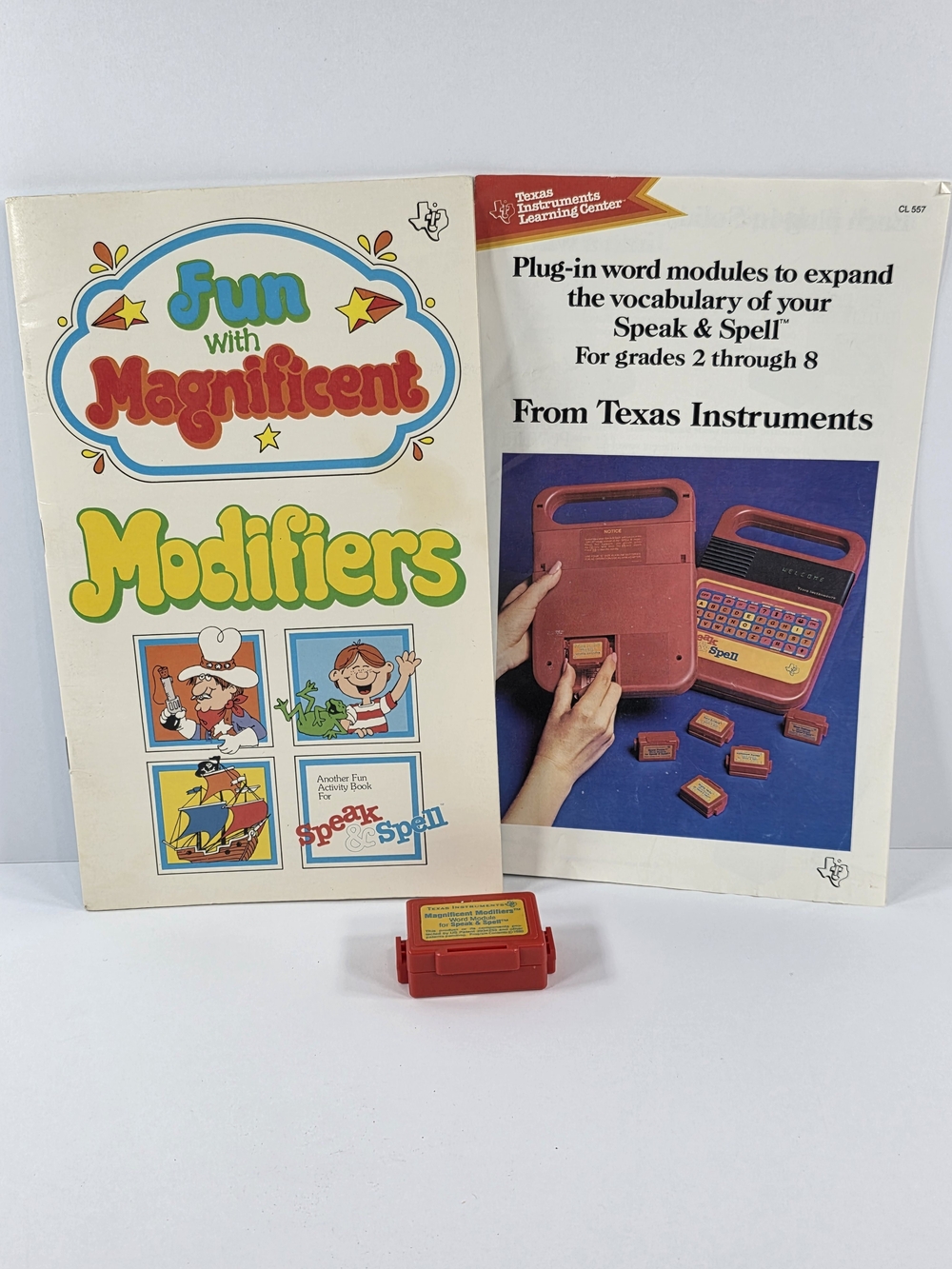 Vintage 1980 Texas Instruments Speak & Spell Magnificent Modifiers Word Module